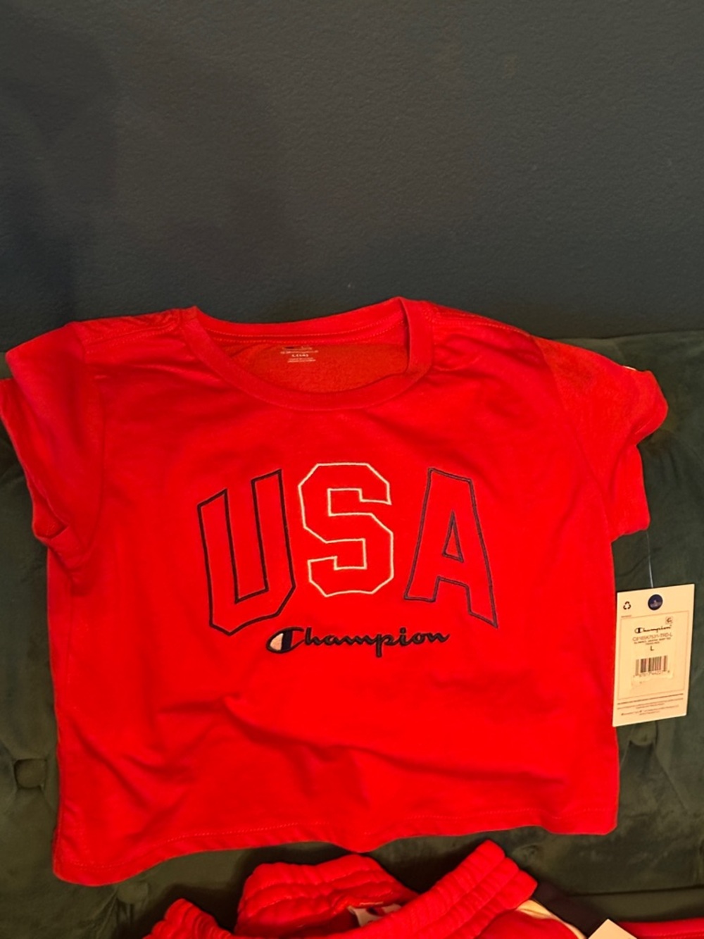 Champion Red Kids' Sweatpants & USA Tee Set - Picture 6 of 6